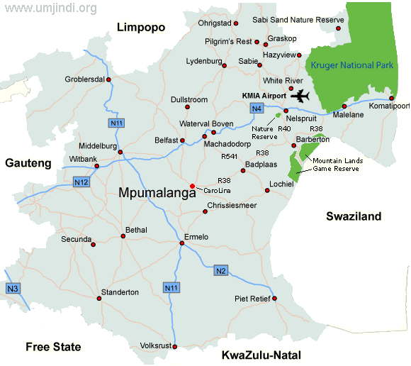 map of mpumalanga