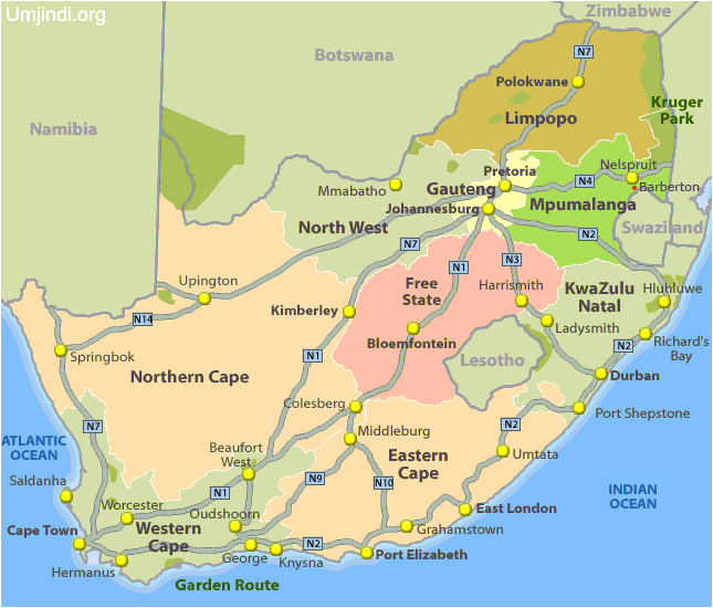 map of south africa